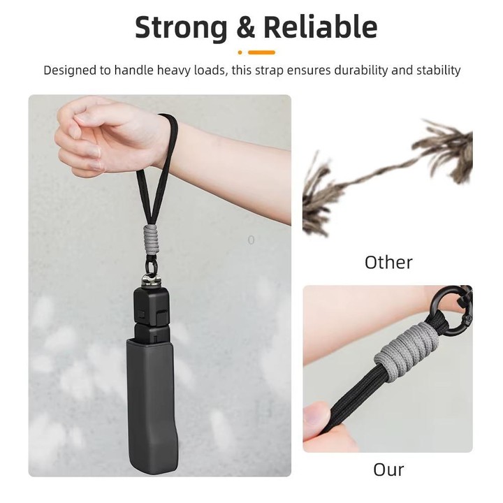 BRDRC Sports Camera Hand Lanyard With 1/4 inch Screw Loss Prevention Lanyard Wrist Strap Accessories(Purple Rope White Knot)