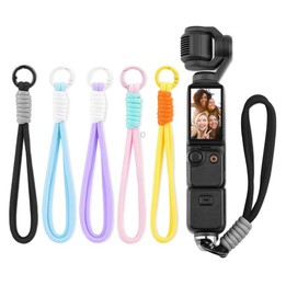BRDRC Sports Camera Hand Lanyard With 1/4 inch Screw Loss Prevention Lanyard Wrist Strap Accessories(Purple Rope White Knot)