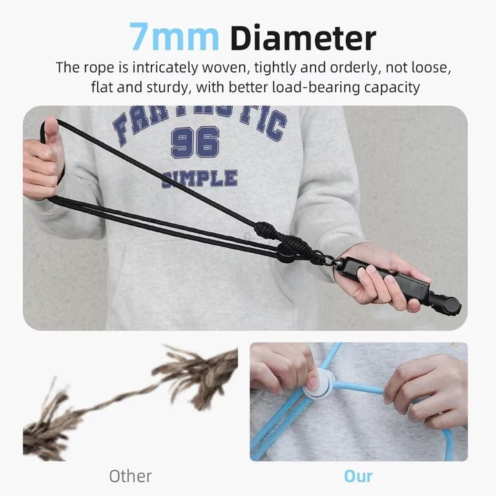 BRDRC Sport Camera Lanyard With 1/4 Inch Screw Anti-Lost Crossbody Lanyard(Yellow Rope White Knot)
