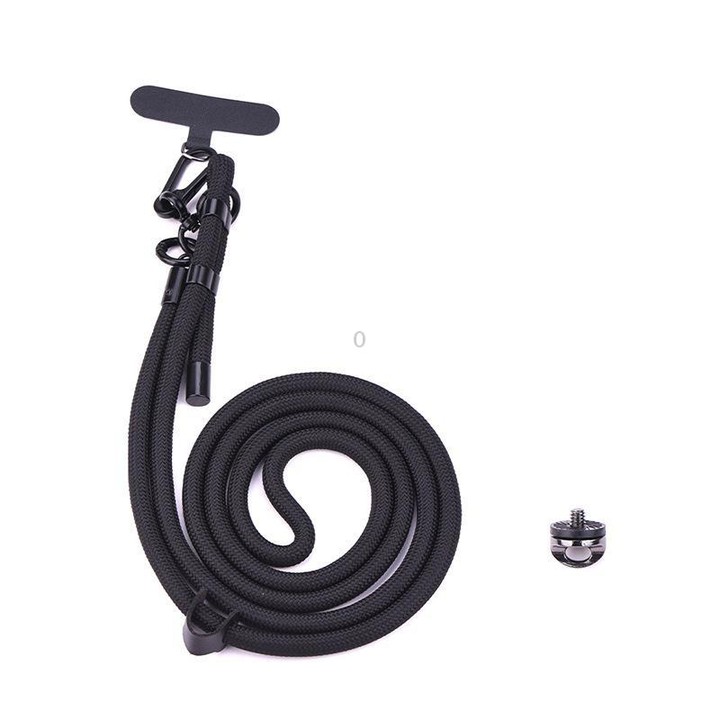 BRDRC Sport Camera Lanyard With 1/4 inch Screw Anti-Lost Crossbody Rope Accessory(Black)