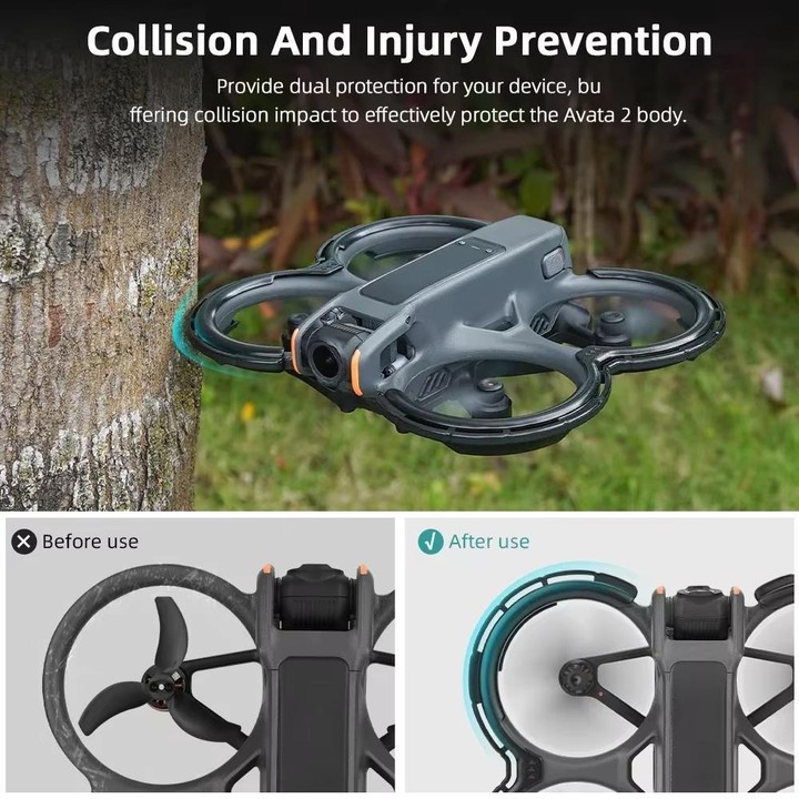 For DJI Avata 2 BRDRC Integrated Paddle Protector One-piece Bumper Ring(Black)