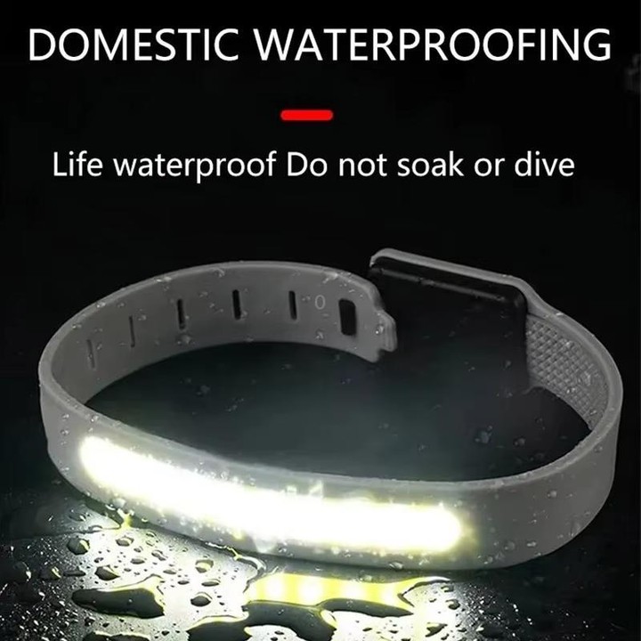 Rechargeable COB Armband Light Night Running Safety Warning Arm Leg Wristband Light(Gray)