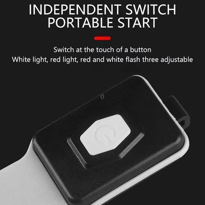 Rechargeable COB Armband Light Night Running Safety Warning Arm Leg Wristband Light(Gray)