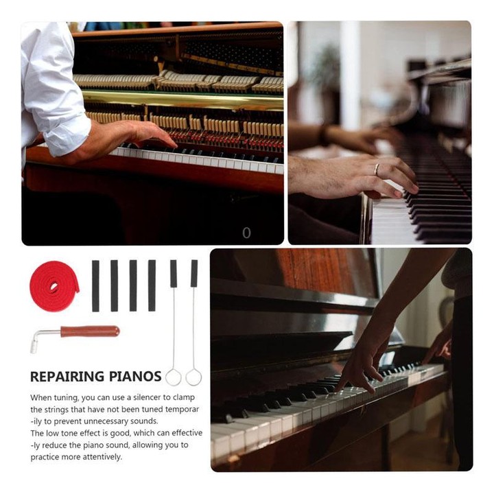 Piano Tuning Tool Set Tuning Stop Tape Wrench Musical Instrument Accessories, Style: Blue 8pcs / Set