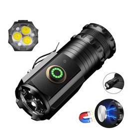 3LED Mini Flashlight Rechargeable Waterproof Torch with Tail Magnet & Battery S350