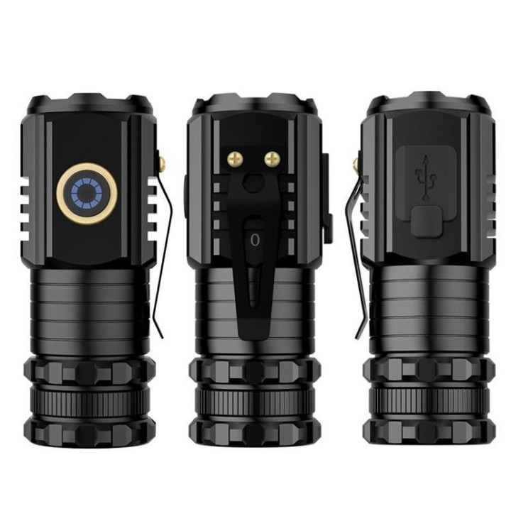 3LED Mini Flashlight Rechargeable Waterproof Torch with Tail Magnet & Battery S400