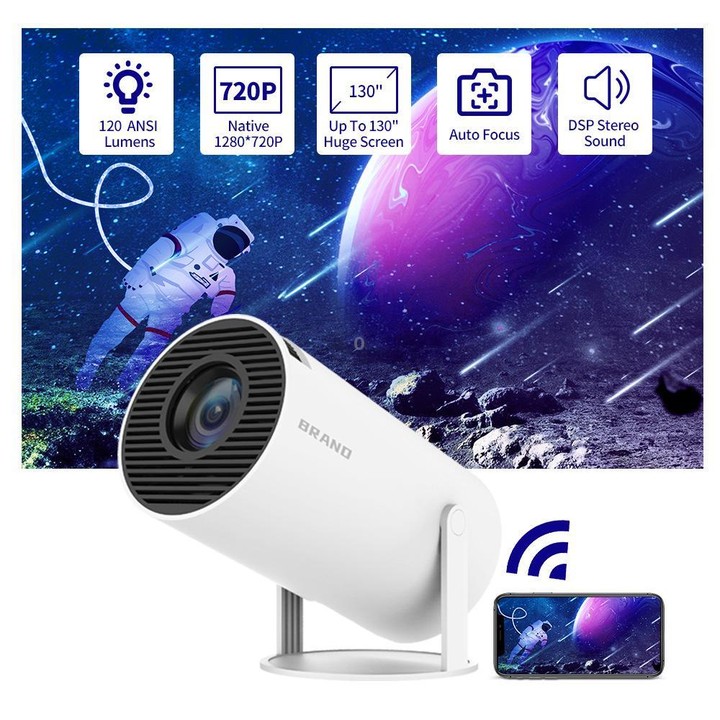 HY300 Game Projector Android 11 System With Wireless Gaming Controller 720P Home Theater(UK Plug)