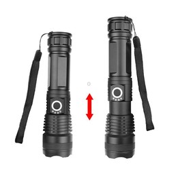 Aluminum Alloy Telescopic High-Intensity Flashlight With Power Display(Without Batteries)