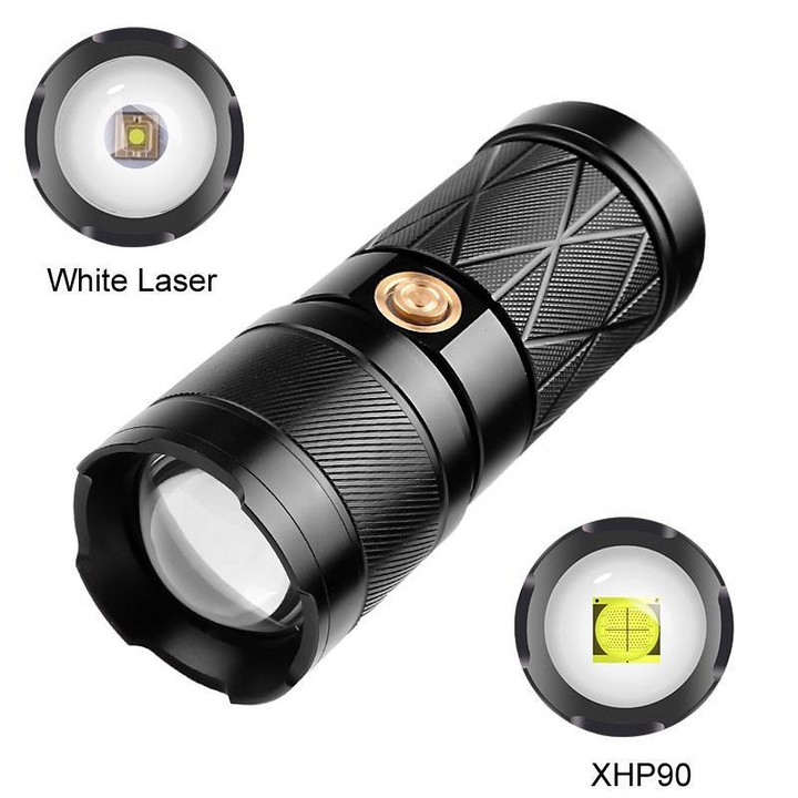Mini Outdoor Long-Range Strong Light LED Flashlight, Specification: White Laser