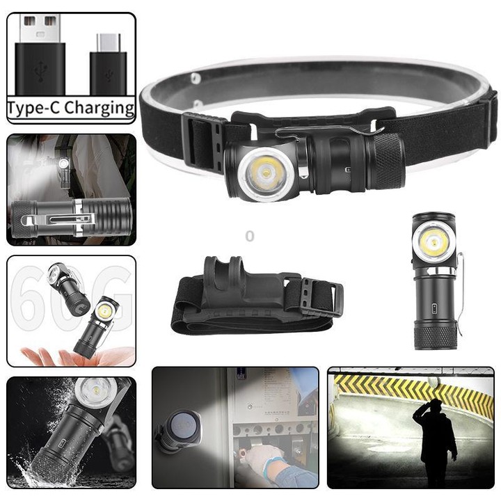 LED Flashlight Rechargeable Portable Multifunctional With Magnetic Headlight(6603)