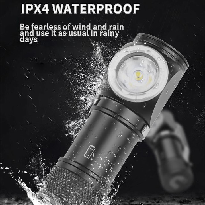 LED Flashlight Rechargeable Portable Multifunctional With Magnetic Headlight(6603)