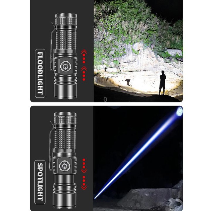 Mini TYPE-C Rechargeable White Laser LED Strong Light Long-Range Flashlight(Without Battery)