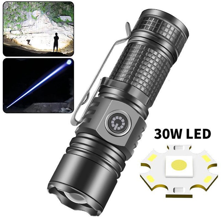 Mini TYPE-C Rechargeable White Laser LED Strong Light Long-Range Flashlight(Without Battery)
