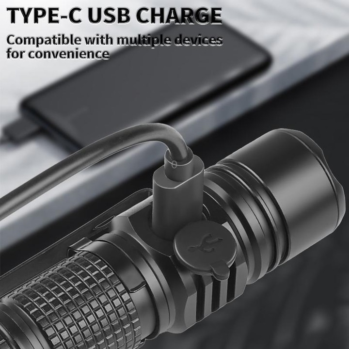 Mini TYPE-C Rechargeable White Laser LED Strong Light Long-Range Flashlight(Without Battery)