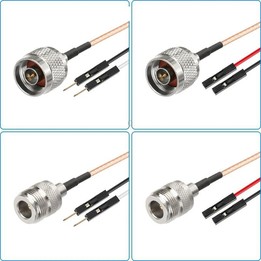 N Female To Dual DuPont Male RG316 RF Test Extension Adapter Cable(1m)