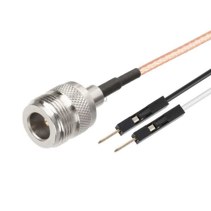 N Female To Dual DuPont Male RG316 RF Test Extension Adapter Cable(1m)
