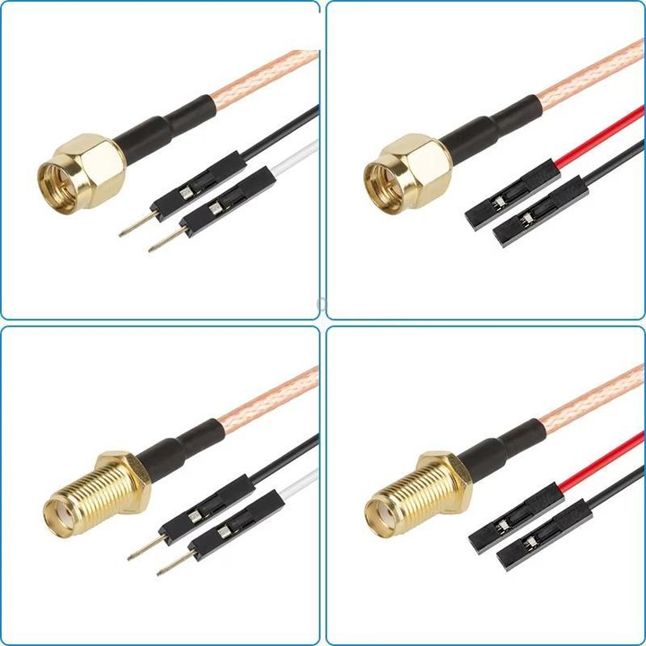 SMA Female To Dual DuPont Female RG316 RF Test Extension Adapter Cable(0.5m)