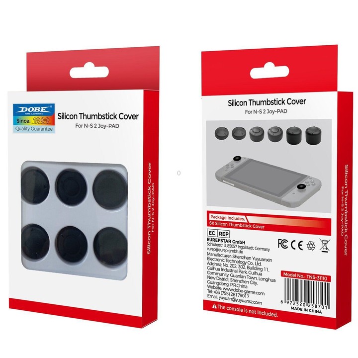 For Switch 2 Console DOBE 6pcs /Pack Joystick Cap Heightening Cap Set(Black)