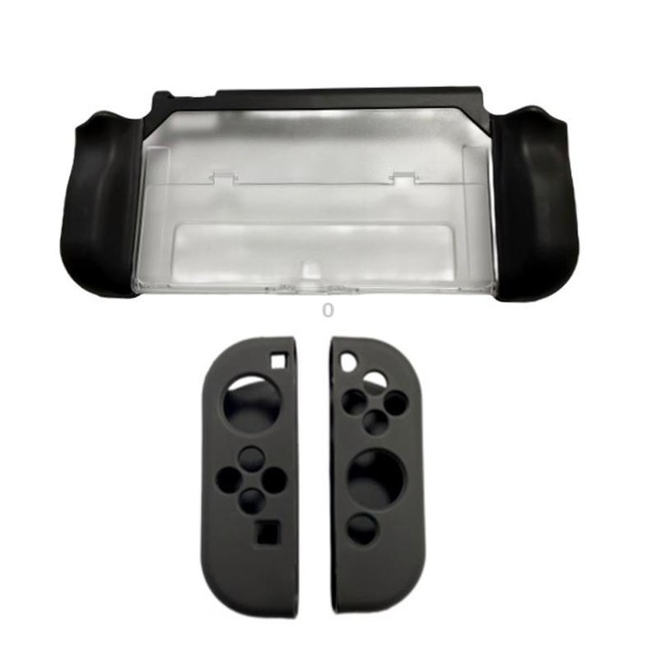 For Nintendo Switch OLED / Joy-Con 2 In 1 Protective Case TPU Cover Support(Black)