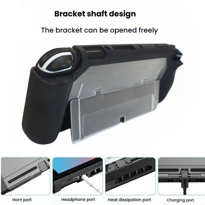 For Nintendo Switch OLED / Joy-Con 2 In 1 Protective Case TPU Cover Support(Translucent)