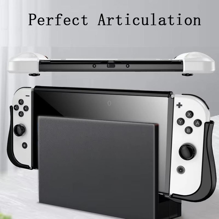 For Switch OLED Console TPU Protective Cover Integrated Shell With 2 Game Card Slots(White)