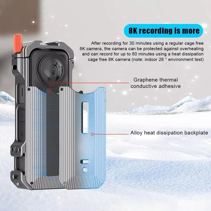 For Insta360 X4 HEPAIL Metal Heat Dissipation Magnetic Rabbit Cage