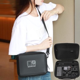 BKANO For DJI Osmo Action 3 / 4 / 5 Pro Sports Camera Storage Bag Portable Protective Bag Case(Black)