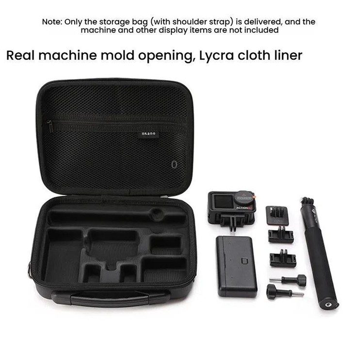 BKANO For DJI Osmo Action 3 / 4 / 5 Pro Sports Camera Storage Bag Portable Protective Bag Case(Black)