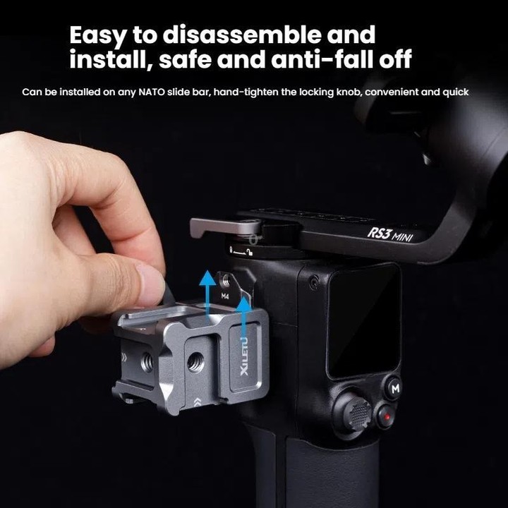 For DJI Ronin Series Stabilizer XILETU Quick Release NATO Clamp Cold Shoe Adapter