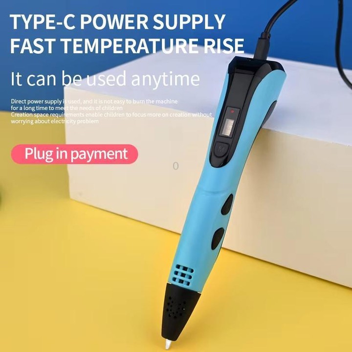 3D Printing Pen Kids Education Drawing DIY Doodle Stereoscopic Drawing 3D Pen(Blue)