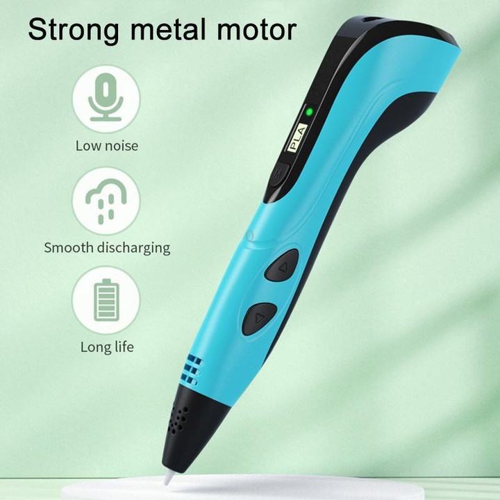 3D Printing Pen Kids Education Drawing DIY Doodle Stereoscopic Drawing 3D Pen(Blue)