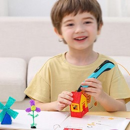 3D Printing Pen Kids Education Drawing DIY Doodle Stereoscopic Drawing 3D Pen(Blue)