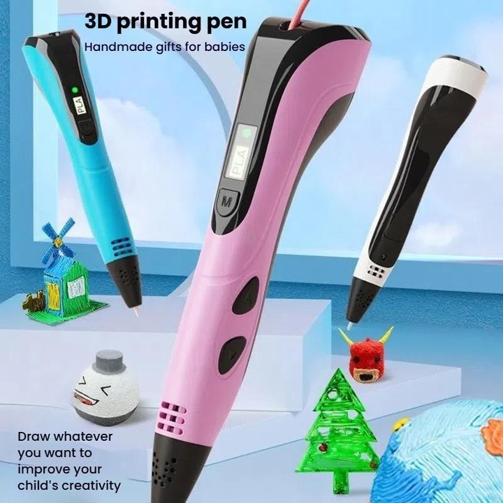 3D Printing Pen Kids Education Drawing DIY Doodle Stereoscopic Drawing 3D Pen(White)