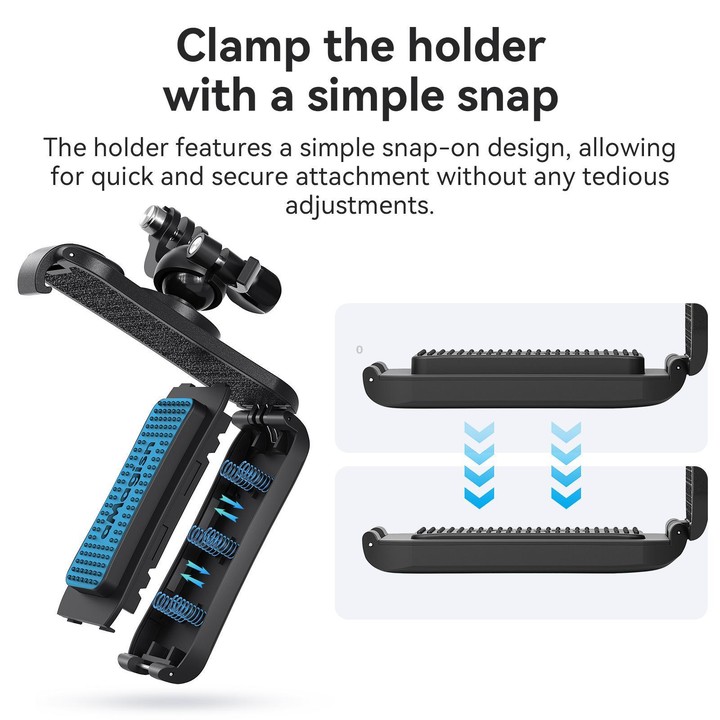 aMagisn 360-degree Rotation Ball Head Backpack Clip for Camera & Smartphone(Black)