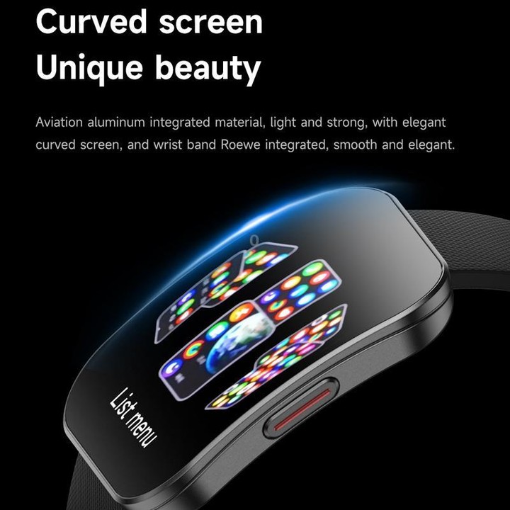 QS08 1.85 Inch Full-Screen Smart Watch with Real-Time Heart Rate/Blood Glucose/Blood Oxygen Monitor, SOS Alert, Sleep Tracking(P