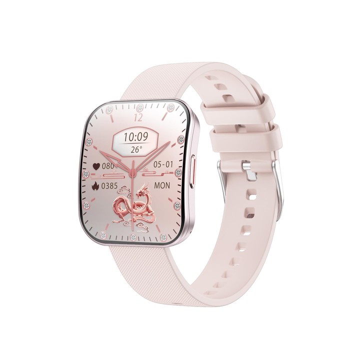 QS08 1.85 Inch Full-Screen Smart Watch with Real-Time Heart Rate/Blood Glucose/Blood Oxygen Monitor, SOS Alert, Sleep Tracking(P