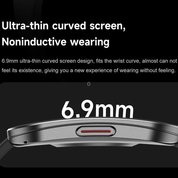 QS08 1.85 Inch Full-Screen Smart Watch with Real-Time Heart Rate/Blood Glucose/Blood Oxygen Monitor, SOS Alert, Sleep Tracking(P