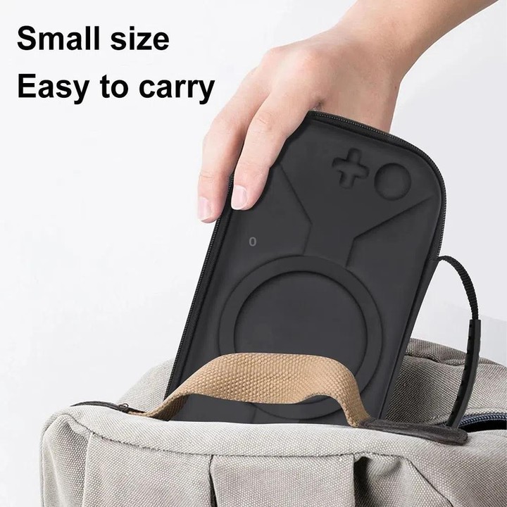 For Nintendo Switch 2 Storage Bag Portable O-Pattern Handbag(PU Black)