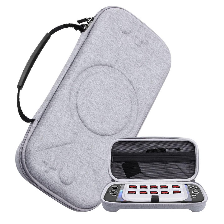 For Nintendo Switch 2 Storage Bag Portable O-Pattern Handbag(Fabric Gray)
