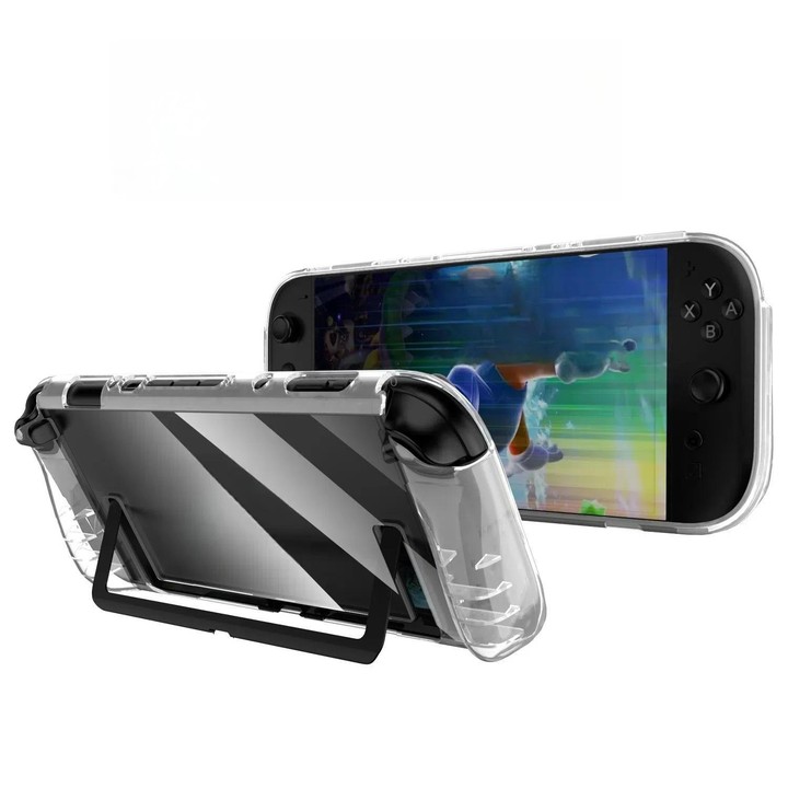 For Nintendo Switch 2 TPU Transparent One-piece Case Anti-Slip Full-Body Protective Cover