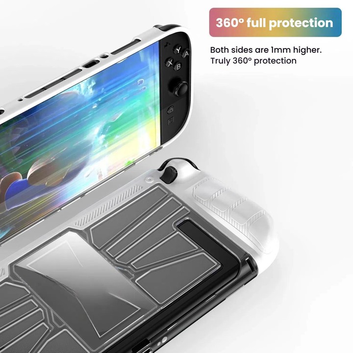 For Nintendo Switch 2 Game Console TPU + PC One-piece Case Shockproof Shell(White)