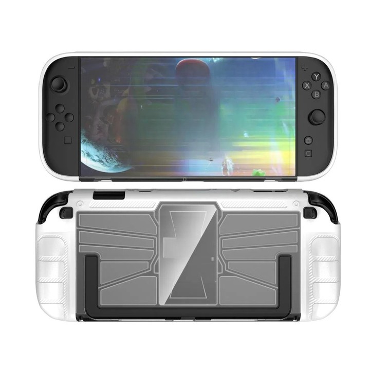 For Nintendo Switch 2 Game Console TPU + PC One-piece Case Shockproof Shell(White)