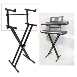 Electronic Piano Raised Stand Piano Keyboard Universal Double Layer Raised Stand Musical Instrument Accessories(Black)