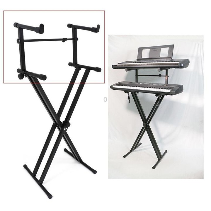 Electronic Piano Raised Stand Piano Keyboard Universal Double Layer Raised Stand Musical Instrument Accessories(Black)