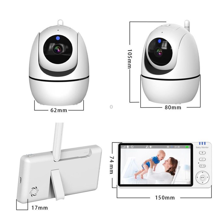 5 inch 1080P HD Baby Watcher Baby Monitor Camera US Plug