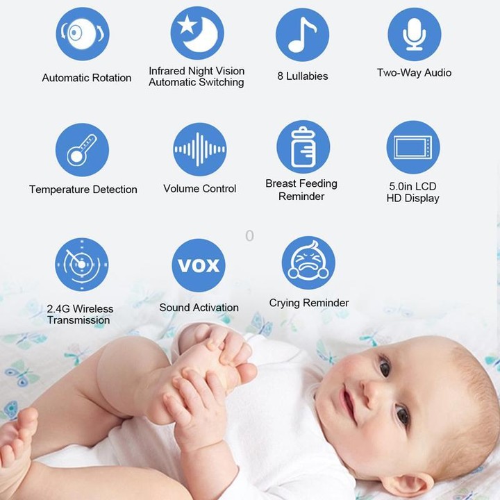 5 inch 1080P HD Baby Watcher Baby Monitor Camera UK Plug