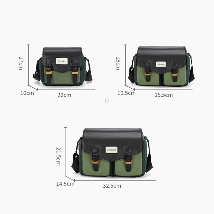 Cwatcun D99 Small Shoulder Camera Bag Multi-functional Casual Color Clash Lightweight Storage Bag