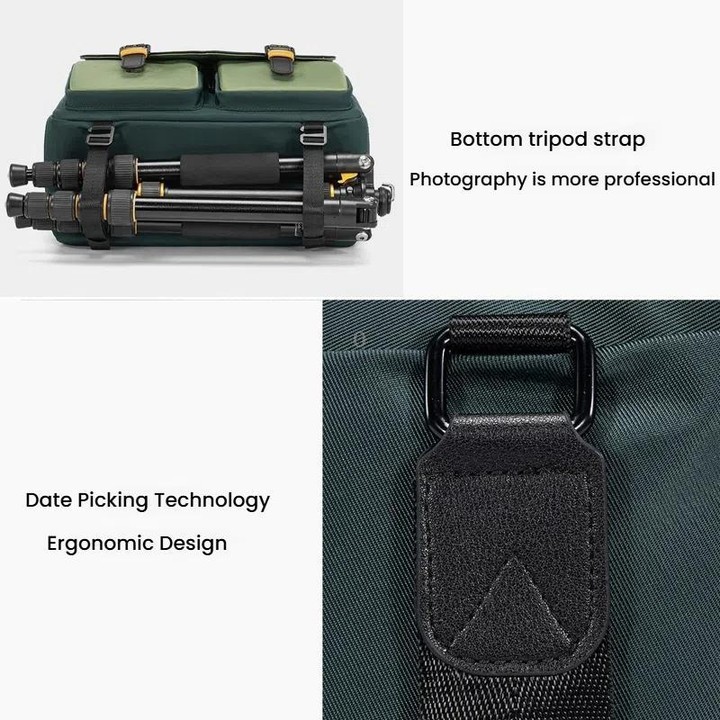 Cwatcun D99 Medium Shoulder Camera Bag Multi-functional Casual Color Clash Lightweight Storage Bag
