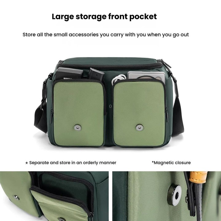 Cwatcun D99 Medium Shoulder Camera Bag Multi-functional Casual Color Clash Lightweight Storage Bag