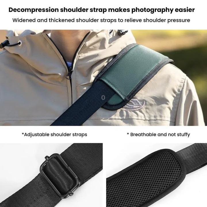 Cwatcun D99 Large Shoulder Camera Bag Multi-functional Casual Color Clash Lightweight Storage Bag